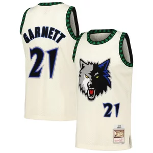 Kevin Garnett Minnesota Luxueux Timberwolves Chainstitch Swingman Jersey Cream