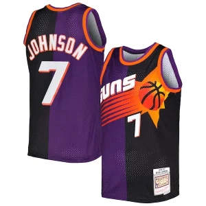 Kevin Personalisable Johnson Phoenix Suns Hardwood Classics 1996/97 Split Swingman Jersey Purple/Black