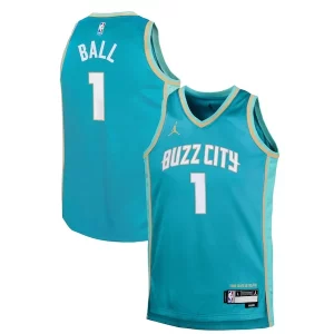 LaMelo Unique Ball Charlotte Hornets Jordan Brand Youth Swingman Replica Jersey City Edition Teal