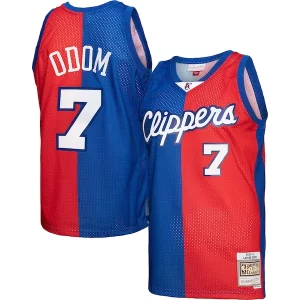 Lamar Luxueux Odom LA Clippers Hardwood Classics 2000/01 Split Swingman Jersey Royal/Red