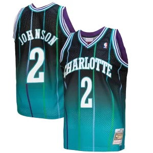 Larry Johnson Charlotte Moderne Hornets 1992/93 Hardwood Classics Fadeaway Swingman Player Jersey Teal/Black
