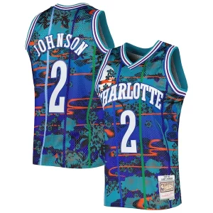 Larry Johnson Charlotte Hornets 1992/93 Hardwood Classics Lunar New Bold Year Swingman Jersey Teal