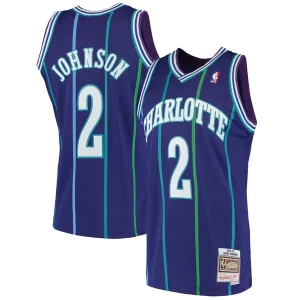 Larry Johnson Charlotte Hornets 1994/95 Hardwood Classics Dashing Swingman Jersey Purple