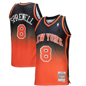 Latrell Sprewell New Stylish York Knicks 1998/99 Hardwood Classics Fadeaway Swingman Player Jersey Orange/Black
