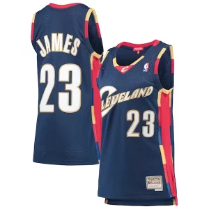 LeBron James Cleveland Cavaliers Women's Hardwood Classics Swingman Jersey Refiné Navy