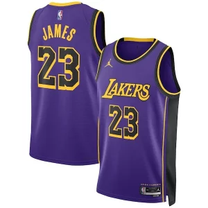 LeBron James Los Collectible Angeles Lakers Jordan Brand Unisex Swingman Jersey Statement Edition Purple
