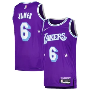 LeBron James Los Angeles Lakers Nike Swingman Player Jersey City Edition Purple Sophistiqué