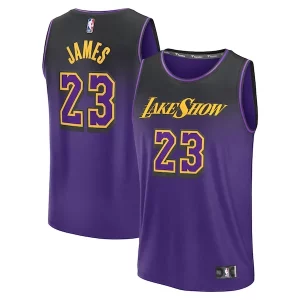 LeBron James Los Angeles Lakers Youth 2024/25 Vibrant Fast Break Player Jersey City Edition Purple