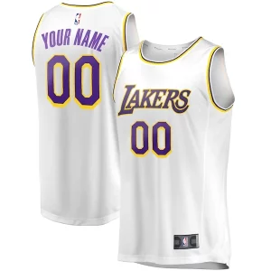 Los Angeles Refiné Lakers Youth Fast Break Replica Custom Jersey Association Edition White