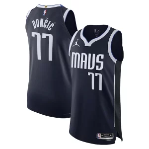 Luka Dončić Dallas Mavericks Jordan Brand Authentic Player Jersey Statement Edition Élégant Navy