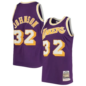 Magic Johnson Los Angeles Prime Lakers 1984/85 Hardwood Classics Authentic Jersey Purple/Gold