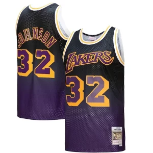 Magic Johnson Los Angeles Lakers 1984/85 Admirable Hardwood Classics Fadeaway Swingman Player Jersey Purple/Black/Gold