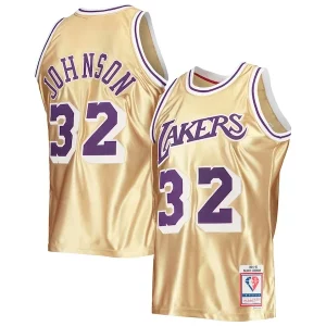 Magic Johnson Los Angeles Lakers Gracieux 75th Anniversary 1984/85 Hardwood Classics Swingman Jersey Gold