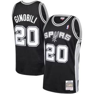 Manu Ginobili San Antonio Spurs 2002 03 Commémoratif Hardwood Classics Player Swingman Jersey Black