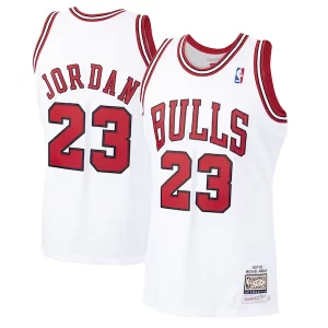Michael Jordan Chicago Bulls 1997/98 Hardwood Classics Authentic Jersey Exceptionnel White/Black/Scarlet
