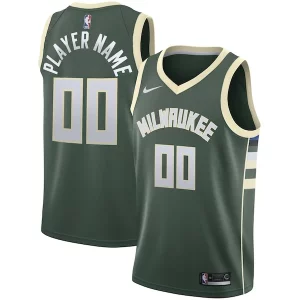 Milwaukee Bucks Nike Swingman Custom Jersey Authentique Green Icon Edition