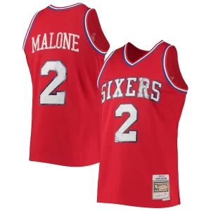 Moses Malone Philadelphia 76ers 1982/83 Hardwood Classics NBA 75th Anniversary Diamond Captivant Swingman Jersey Red