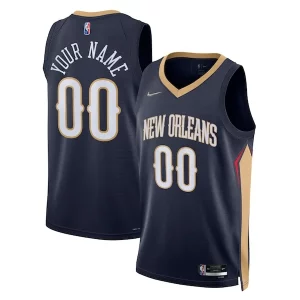 New Orleans Pelicans Nike 2021/22 Diamond Swingman Custom Jersey Icon Edition Navy Bold