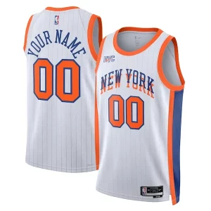 New York Knicks Refiné Nike Unisex 2024/25 Custom Swingman Jersey City Edition White