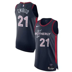 Nike Joel Authentique Embiid Philadelphia 76ers Authentic Jersey City Edition Navy