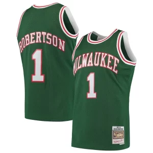 Oscar Robertson Milwaukee Bucks 1971/72 Hardwood Classics Confortable Swingman Jersey Green