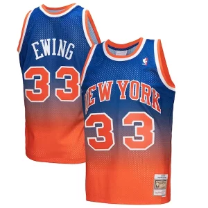 Patrick Ewing New York Knicks 1991/92 Hardwood Classics Fadeaway Swingman Player Commémoratif Jersey Orange/Royal
