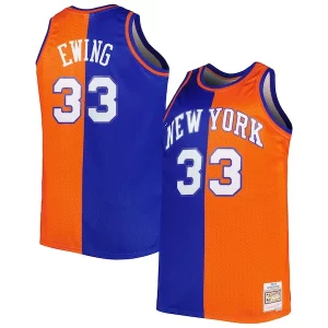 Patrick Ewing New York Knicks Big & Tall Hardwood Classics Magnifique 1991/92 Split Swingman Jersey Blue/Orange