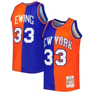 Patrick Ewing New York Knicks Hardwood Classics 1991/92 Split Swingman Tendance Jersey Blue/Orange