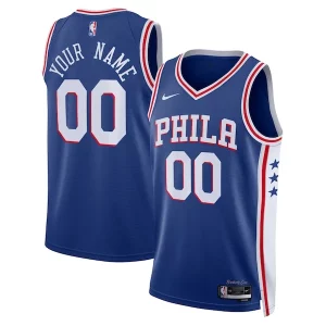 Philadelphia 76ers Nike Unisex Exclusif 2022/23 Swingman Custom Jersey Royal Icon Edition