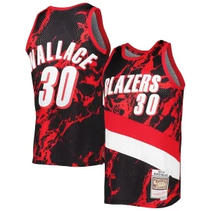Rasheed Wallace Portland Trail Blazers 1999/00 Refiné Hardwood Classics Marble Swingman Jersey Black