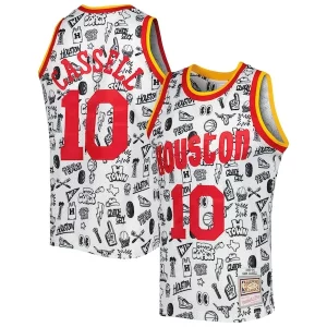 Sam Cassell Houston Rockets 1993/94 Hardwood Classics Refiné Doodle Swingman Jersey White