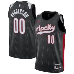 Scoot Henderson Portland Trail Blazers Nike Sophistiqué Unisex 2024/25 Swingman Player Jersey City Edition Black