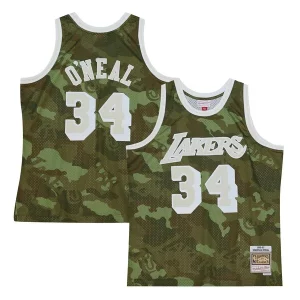Shaquille O'Neal Los Angeles Lakers Haut de gamme Hardwood Classics 1996/97 Ghost Green Swingman Jersey Camo