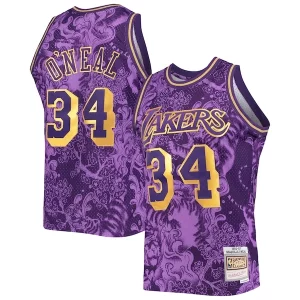 Shaquille O'Neal Los Angeles Lakers Hardwood Classics 1996/97 Lunar New Year Personalisable Swingman Jersey Purple