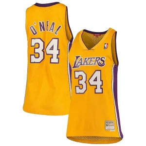 Shaquille O'Neal Los Angeles Lakers Women's 1999/00 Hardwood Classics Incontournable Swingman Jersey Gold