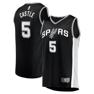 Stephon Castle San Antonio Spurs 2024 NBA Draft Charming Fast Break Player Jersey Icon Edition Black