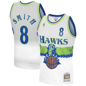 Steve Smith Atlanta Hawks Dashing 1996 97 Hardwood Classics Reload 3.0 Swingman Jersey White