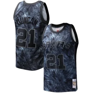 Tim Duncan San Antonio Spurs Hardwood Classics Uniques 1998/99 Tie Dye Swingman Jersey Black