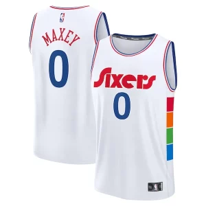 Tyrese Maxey Philadelphia 76ers 2024/25 Fast Break Player Jersey Confortable City Edition White
