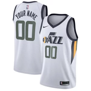 Utah Jazz Nike Swingman Custom Jersey Association Edition White Bold