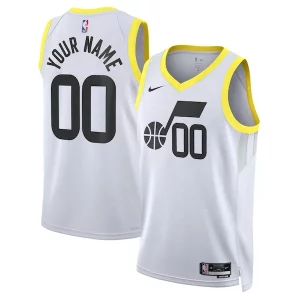 Utah Jazz Nike Notable Unisex Swingman Custom Jersey White Association Edition