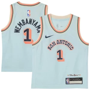 Victor Wembanyama Personalisable San Antonio Spurs Nike Preschool 2024/25 Swingman Player Jersey City Edition Light Blue