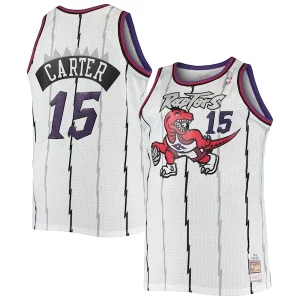 Vince Carter Toronto Raptors 1998/99 Big & Tall Bold Hardwood Classics Swingman Jersey White/Purple