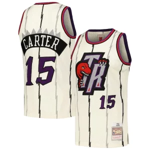 Vince Haut de gamme Carter Toronto Raptors Chainstitch Swingman Jersey Cream