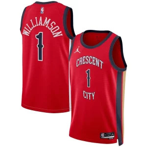 Zion Williamson Charming New Orleans Pelicans Jordan Brand Unisex Swingman Jersey Statement Edition Red