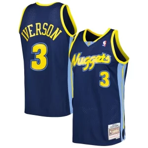 Allen Iverson Denver Premium Nuggets Hardwood Classics Swingman Jersey Navy