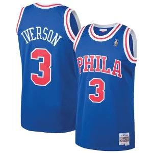 Allen Iverson Philadelphia 76ers 1996/97 Gracieux Hardwood Classics Throwback Swingman Jersey Royal