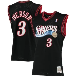Allen Iverson Commémoratif Philadelphia 76ers 2000/01 Big & Tall Hardwood Classics Swingman Jersey Black/Red/Royal/White