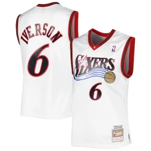 Allen Iverson Philadelphia 76ers 2001/02 Hardwood Classics Swingman Jersey White/Red Bold