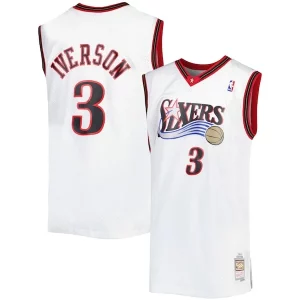 Allen Iverson Philadelphia 76ers Big & Tall Hardwood Classics 1996/97 Swingman Haut de gamme Jersey White/Black/Red/Royal